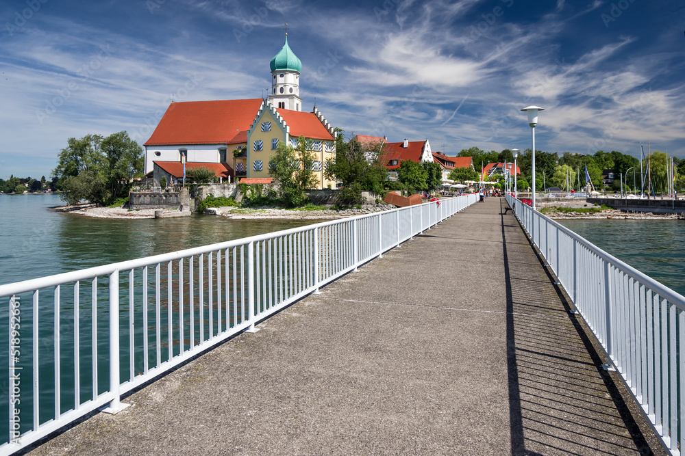 Wasserburg Bodensee Anlegebrücke Sommer entzerrt