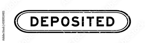 Grunge black deposited word rubber seal stamp on white background