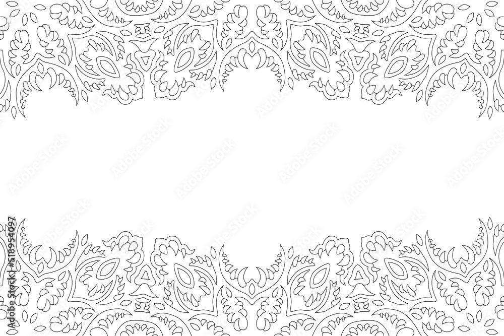 Art with fantasy border for coloring book