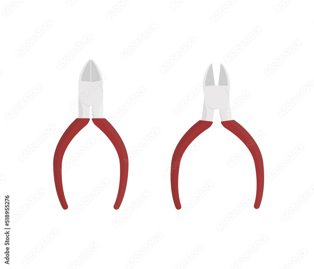 Modern side cutter pliers illustration vector isolated. Pliers vector. Plier vector design. Modern side cutter pliers illustration vector isolated. Pliers vector. Plier vector design.