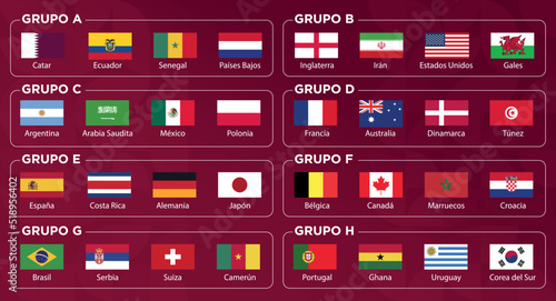 países banderas copa del mundo 2022 fúbtol photo