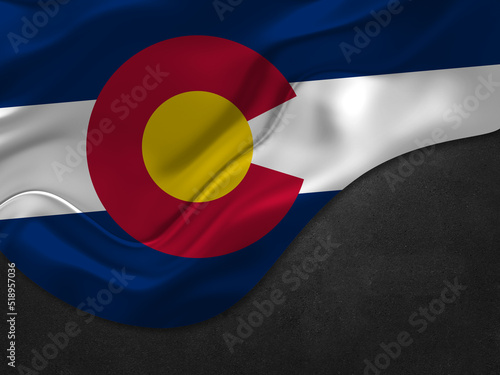 USA State of Colorado Flag in Metal Style