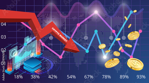 application cryptocurrency wallet. A man analyzes the price chart