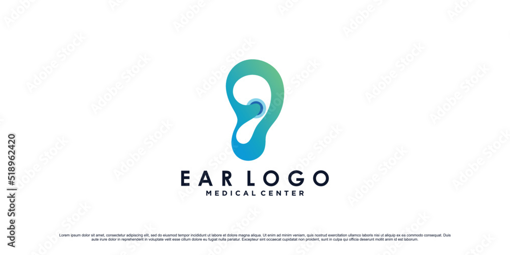 Ear care logo design template with creative element Premium Vector Ear care logo design template with creative element Premium Vector