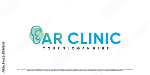 Ear logo design for medical clinic with creative concept Premium Vector