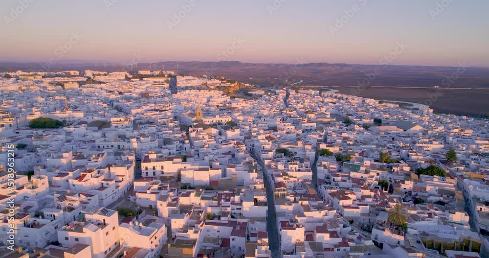 4K Aerial views - Conil de la Frontera - Beautiful aerial views of sunset on the beach taken with a drone of the wonderful coastal town of Conil de la Frontera in the province of Cádiz 4K Aerial views - Conil de la Frontera - Beautiful aerial views of sunset on the beach taken with a drone of the wonderful coastal town of Conil de la Frontera in the province of Cádiz