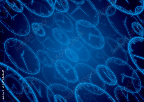 いくつもの時計　時間の流れ　タイムマシーンのイメージ