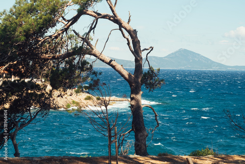 Stormy sea on Croatia islands in Kvarner bay of Adriatic sea © Veronika Kovalenko