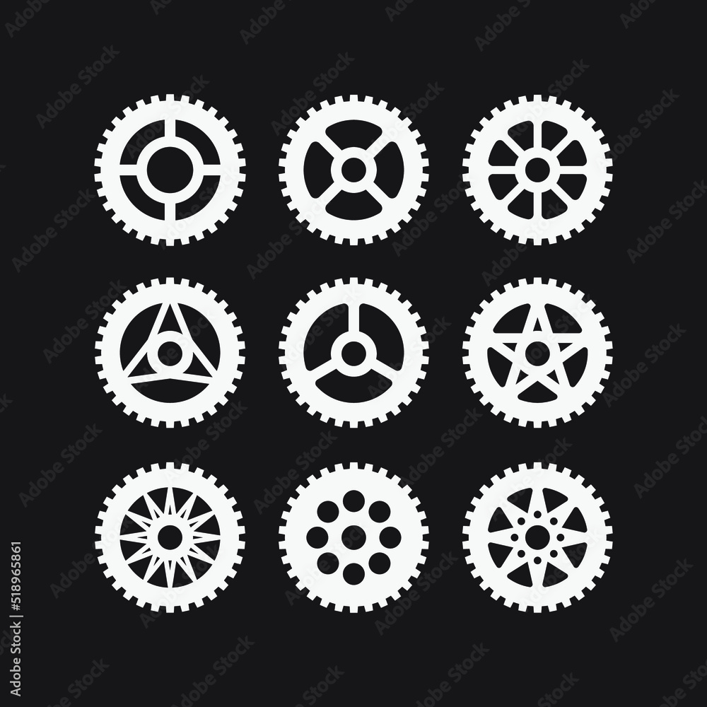 Gear bicycle set icon design. Gear bicycle set icon design.