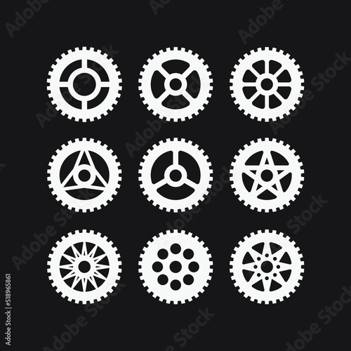 Gear bicycle set icon design.