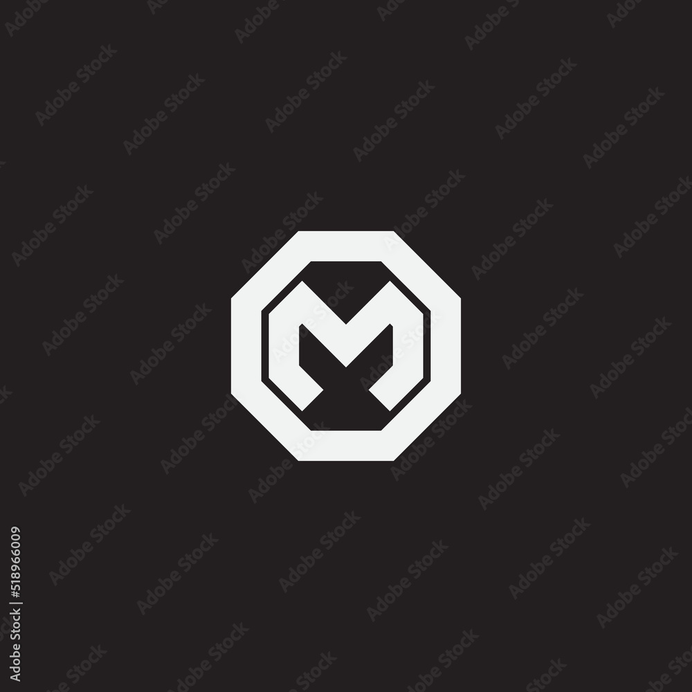 Initial letter M hexagon monogram logo template. Initial letter M hexagon monogram logo template.