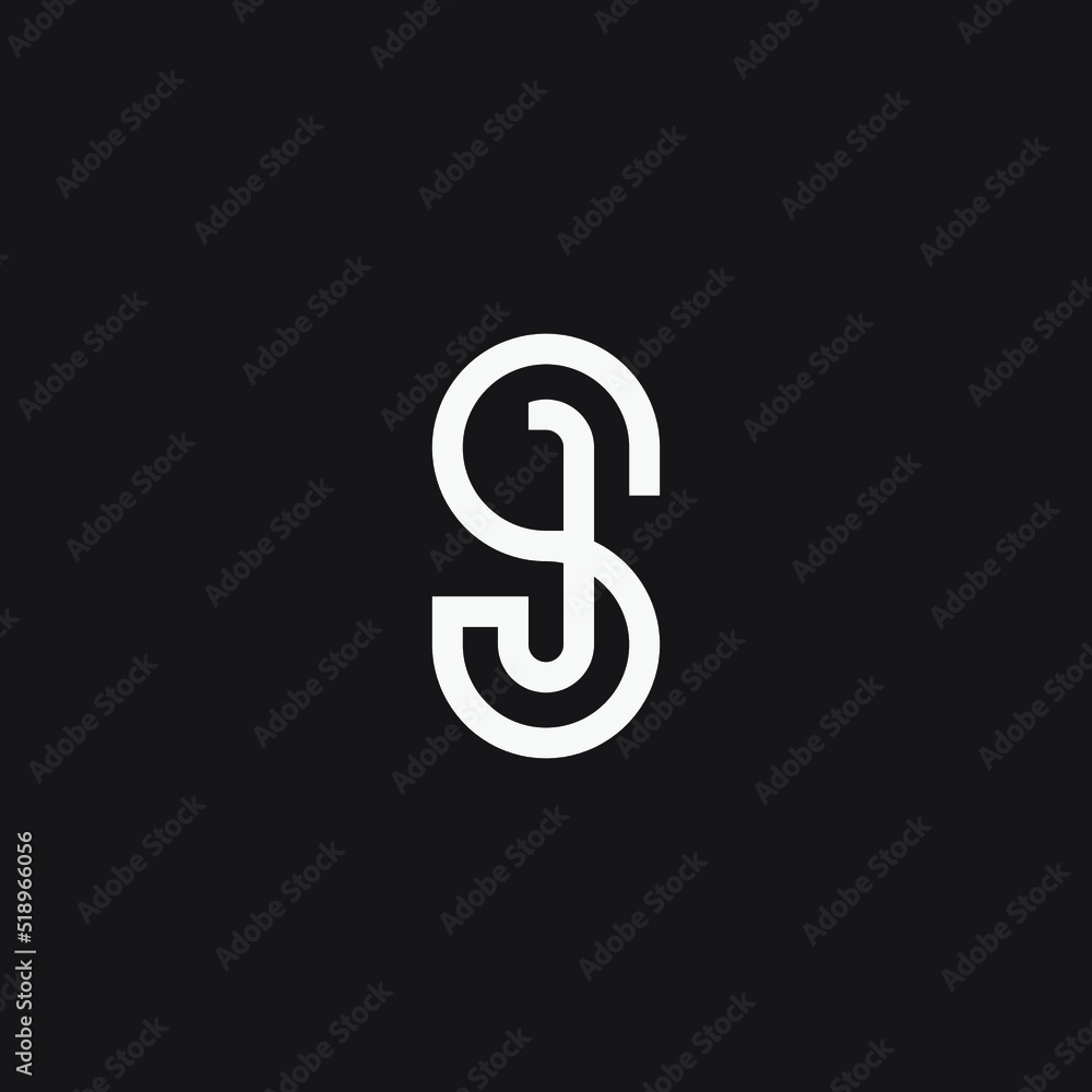 Initial letter SJ or JS monogram logo template. Initial letter SJ or JS monogram logo template.
