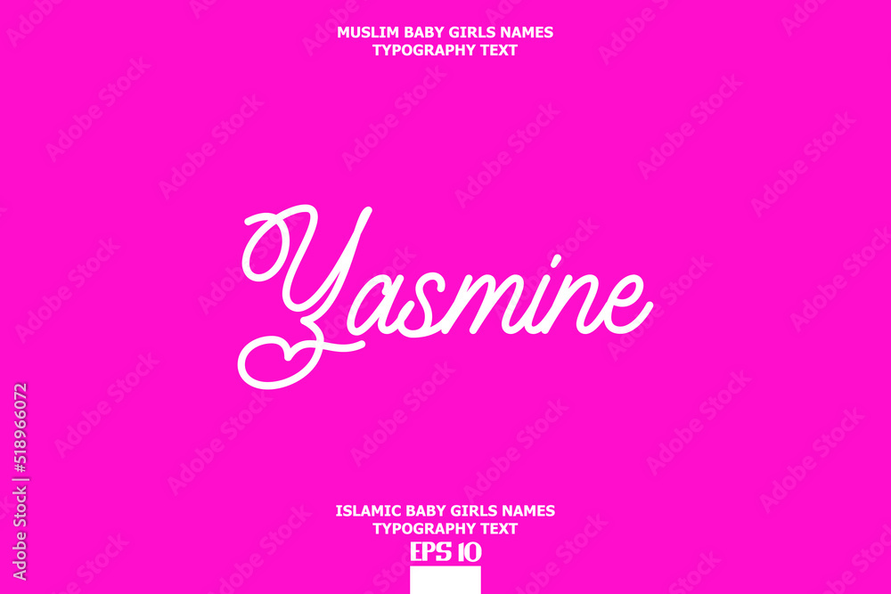 Handwritten Text of Islamic Female Name Yasmine Handwritten Text of Islamic Female Name Yasmine