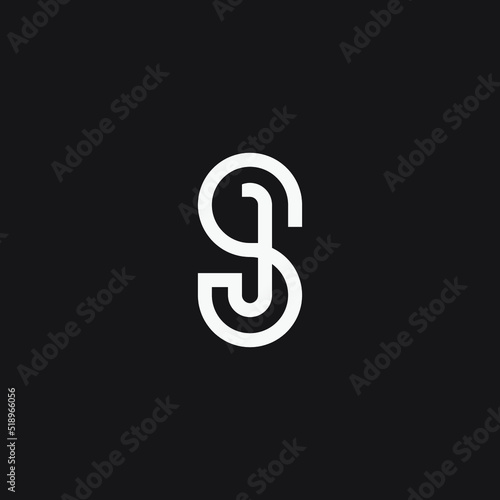 Initial letter SJ or JS monogram logo template.