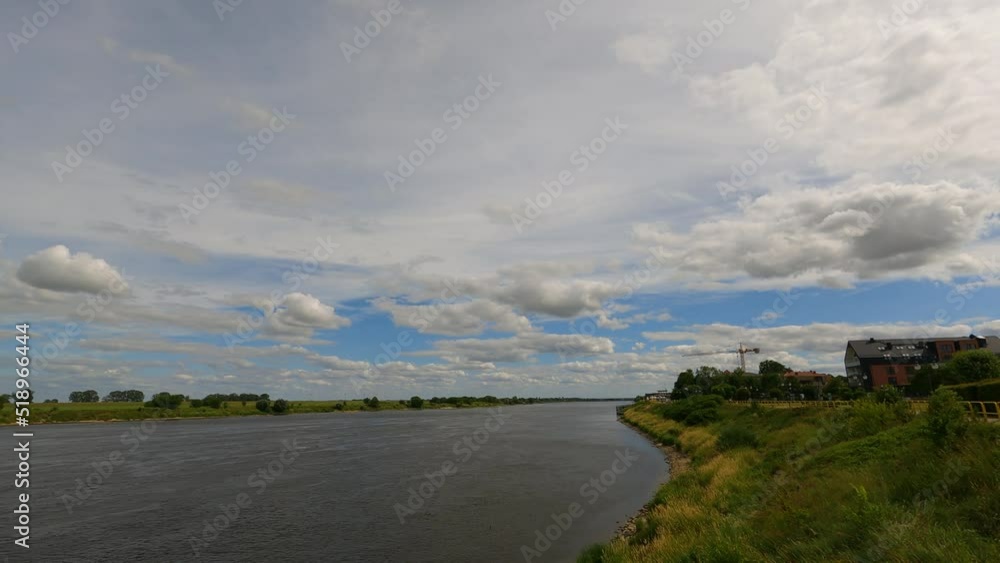 summer timelapse river course Wisla Tczew Poland summer timelapse river course Wisla Tczew Poland