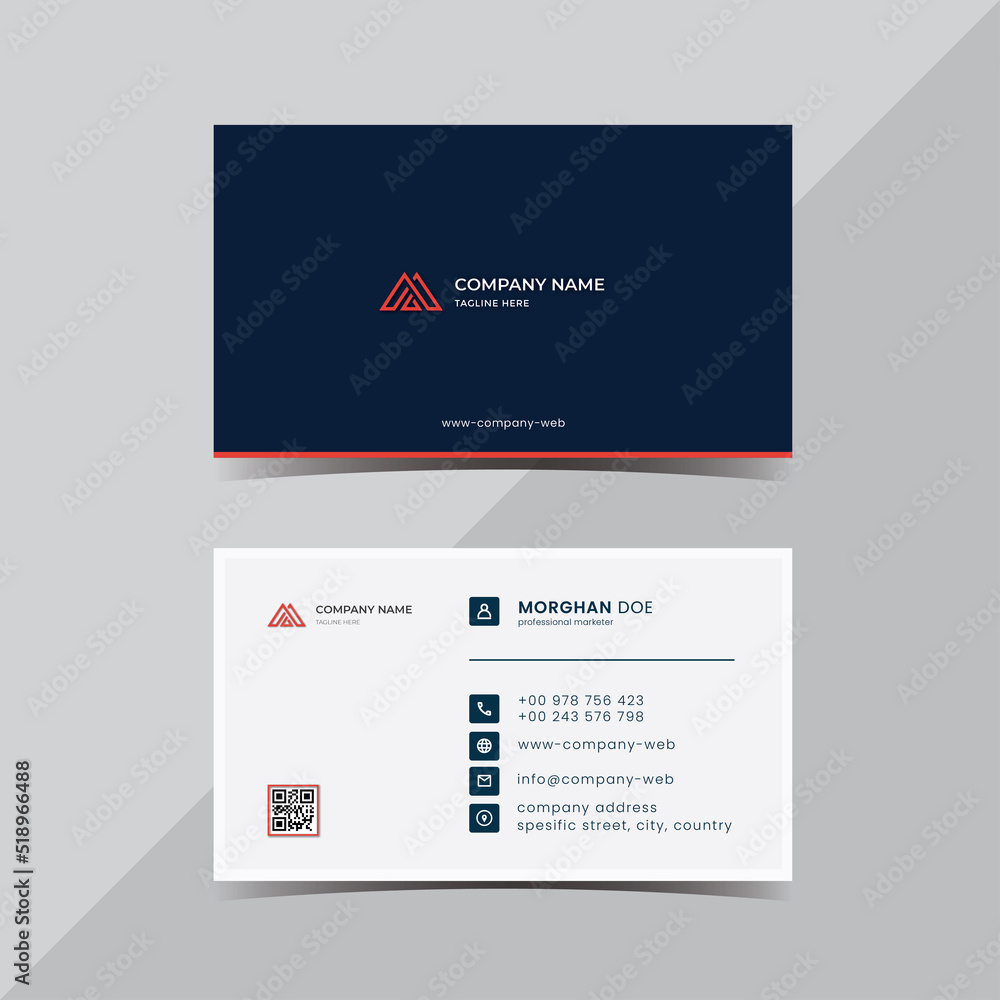 simple red and blue business card template