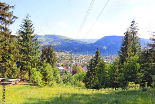 Landscape with Carpathian Mountains in Verkhovyna, Ukraine