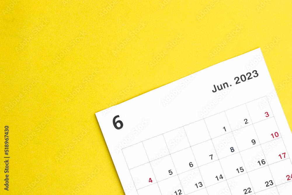 june calendar 2023 on a yellow background. june calendar 2023 on a yellow background.