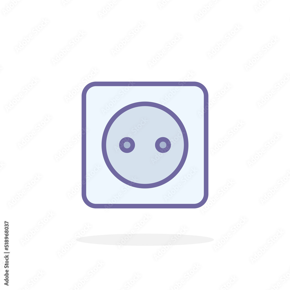 Socket icon in filled outline style. Socket icon in filled outline style.
