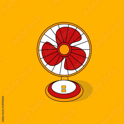 red and white fan