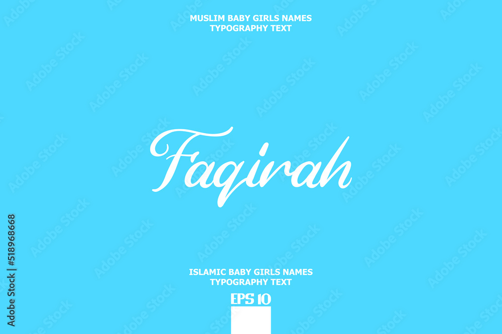 Islamic Female Name Faqirah Brush Calligraphy Text Islamic Female Name Faqirah Brush Calligraphy Text