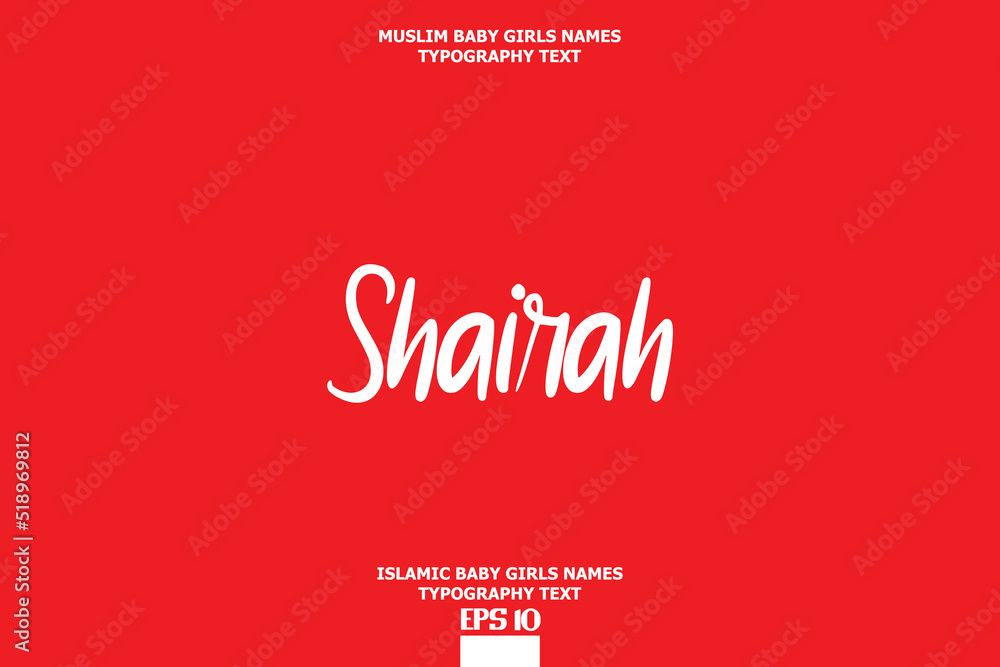 Muslim Female Name Shairah Typescript Design