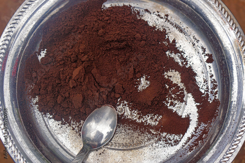 Coffee powder tray