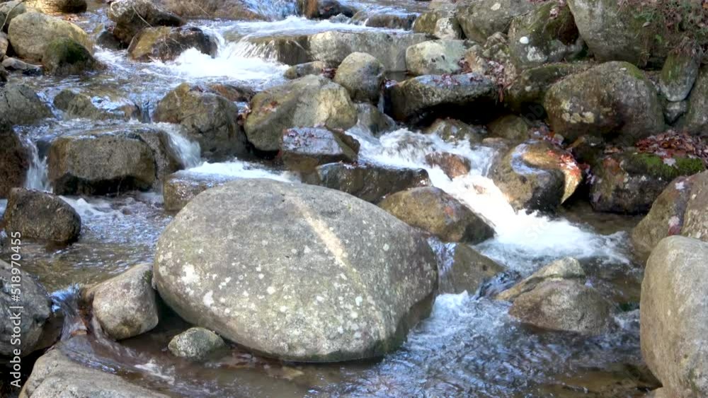 Water flowing round the boulders in the Flume Gorge Water flowing round the boulders in the Flume Gorge