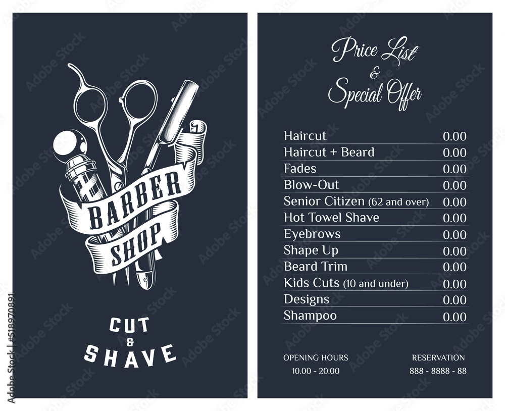 Barber Shop Card Printable Template