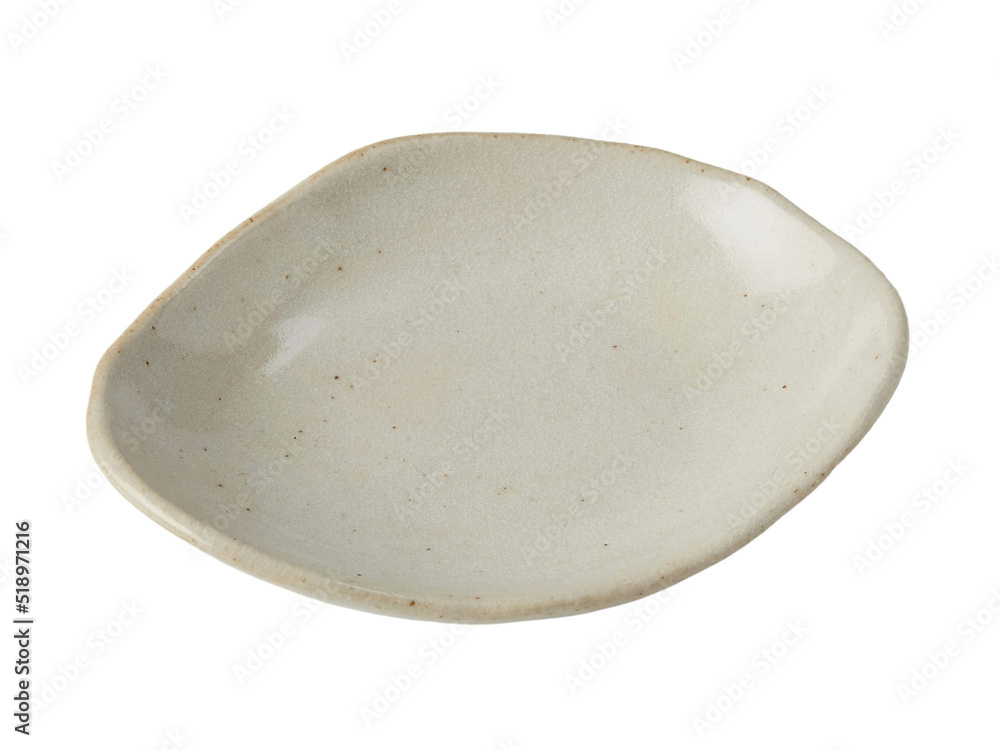 isolated ceramic plate on white background