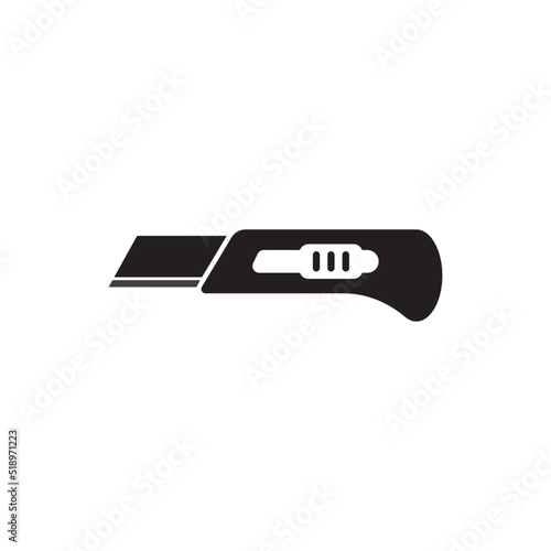 cutter knife - stationery icon vector