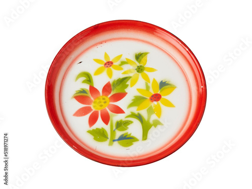 Thai tray with flower pattern in family house