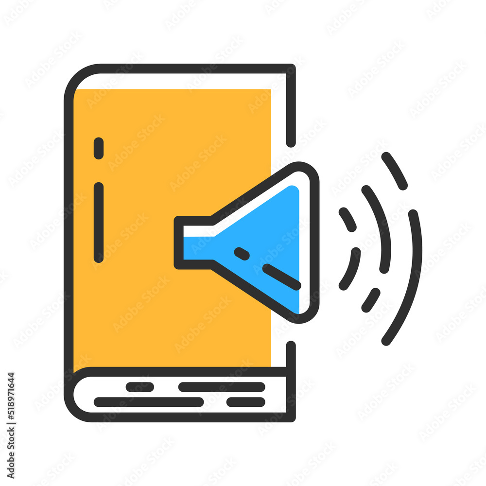 Audio book line icon. Vector illustration concept Audio book line icon. Vector illustration concept