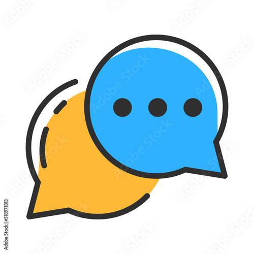 Chat line icon. Bubble speach symbol. Vector illustration