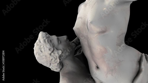 Abduction of a Sabine Woman - Rotation zoom-out - 3d animation model on a black background photo