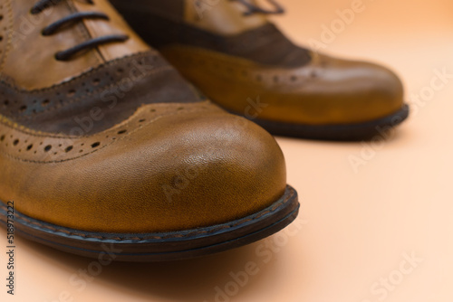 Obraz na płótnie Brown leather shoes w salonie