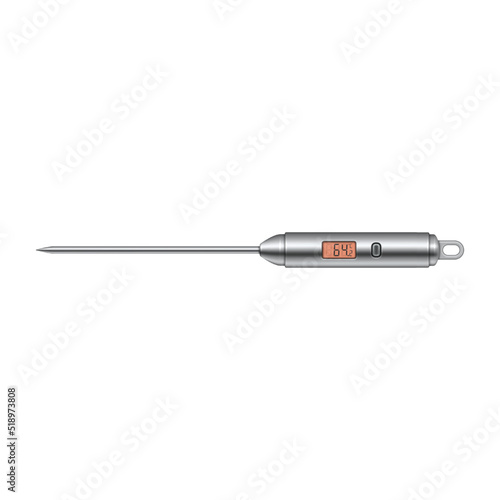 Electronic kitchen thermometer with probe. Vector illustration.