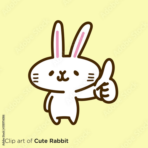 ウサギのキャラクターイラストシリーズ　「グッドサイン」