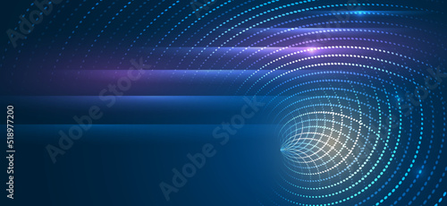 5G high-speed information transmission technology. The global wireless standard concept. Hi-tech communication illustration on a blue background.