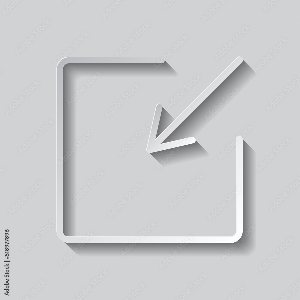 External link simple icon, vector. Flat design. Paper style with shadow. Gray background.ai External link simple icon, vector. Flat design. Paper style with shadow. Gray background.ai