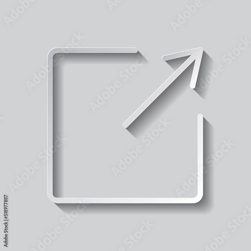 External link simple icon vector. Flat design. Paper style with shadow. Gray background.ai