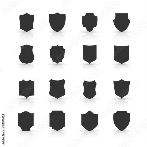 Collection of shield icon vector template isolated. logo design, flat style color editable