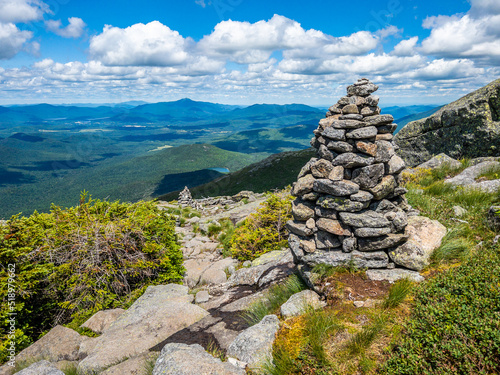 Cairn on top of Algonquin Peak in Adirondack mountains photo