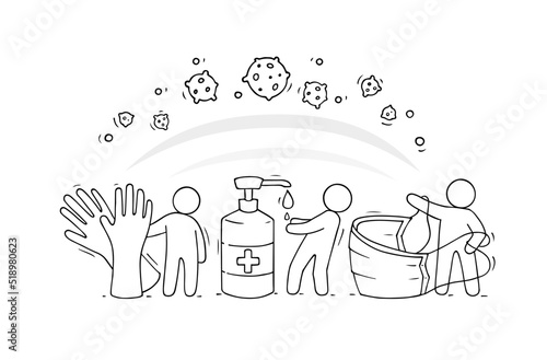 Cartoon icon set - disease prevention.