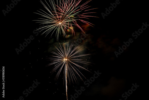 Fireworks in a dark sky