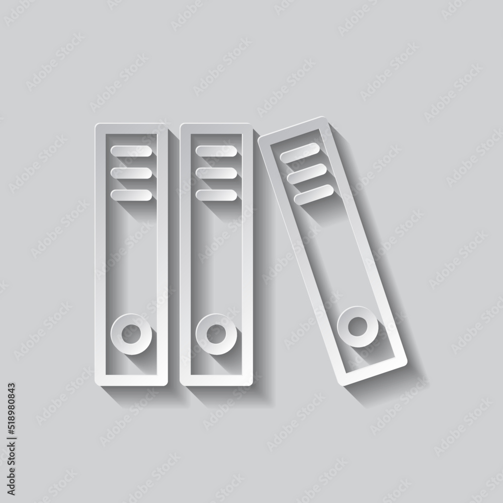 Archive simple icon vector. Flat design. Paper style with shadow. Gray background.ai