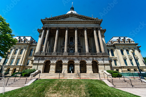 Illinois State Capitol Building on a Bright Summer Day