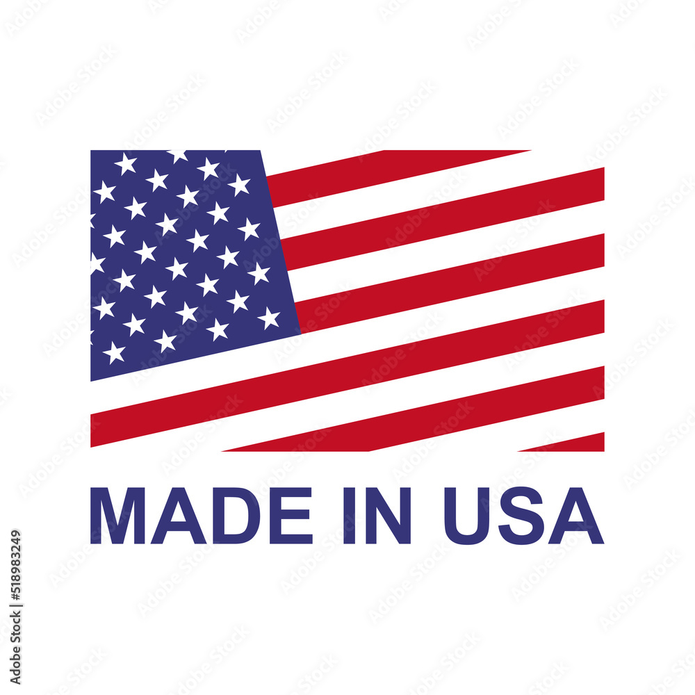 Made in USA label. Product manufactured in the United States of America