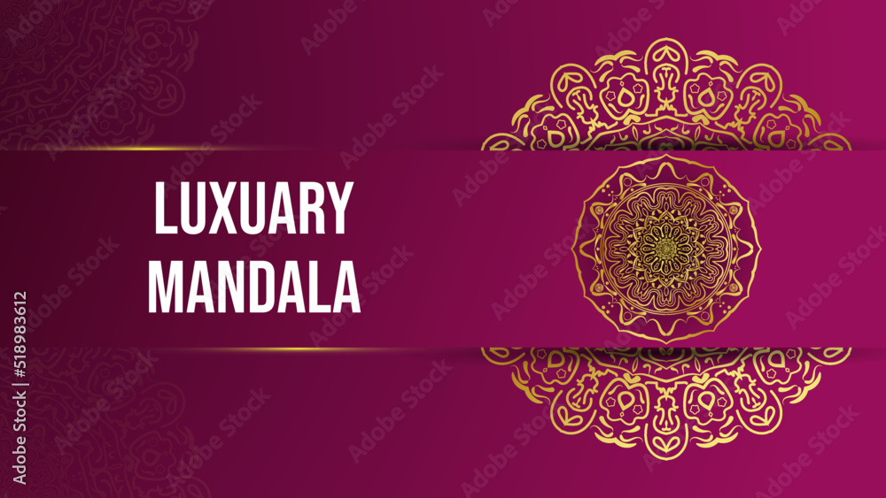 Modern luxury golden Islamic mandala template. Vector background with gradient color pattern Arabic style.