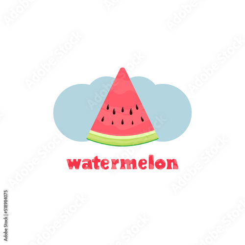A red sweet piece of watermelon in the form of a triangle.